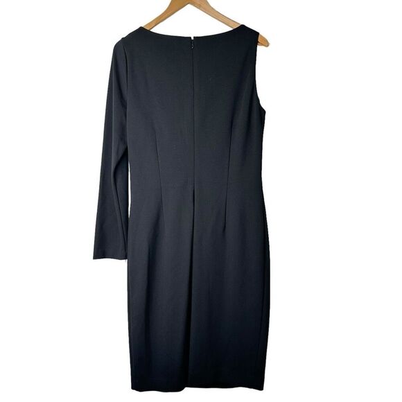 W by Worth Sheath Dress Size 12 Elegant One-shoulder Rayon Nylon Stretch New - Picture 2 of 9